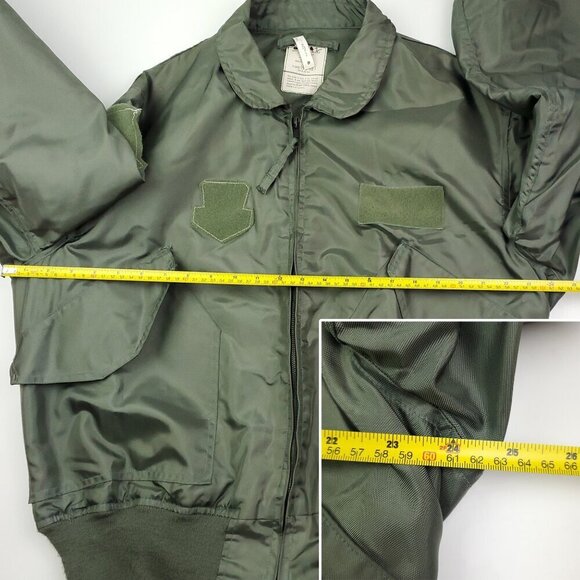 Military Flyer's Jacket CWU-36/P Flight Aramid Summer Vintage 90s Dry Cleaned XL - Picture 11 of 14